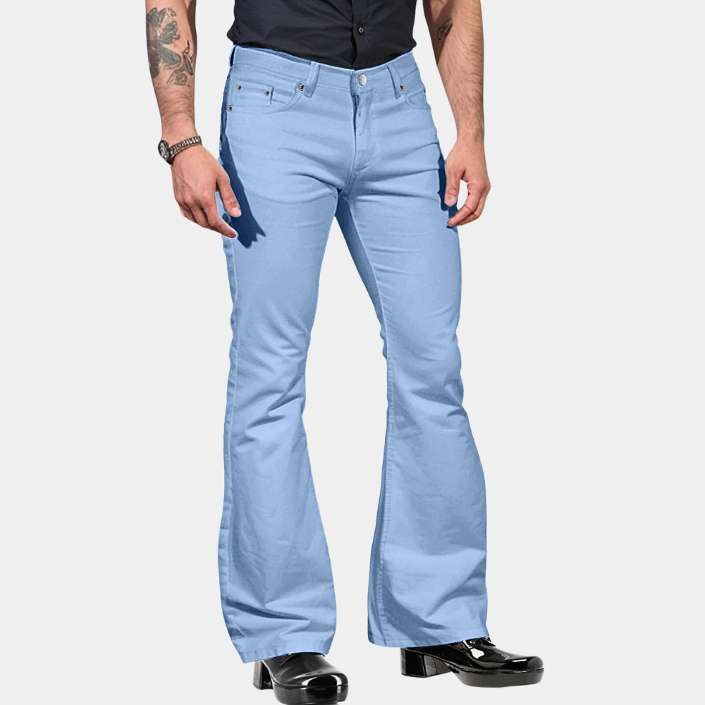 WW | Flared Jeans - Flared Fit in Olive Green in 70s Retro Style