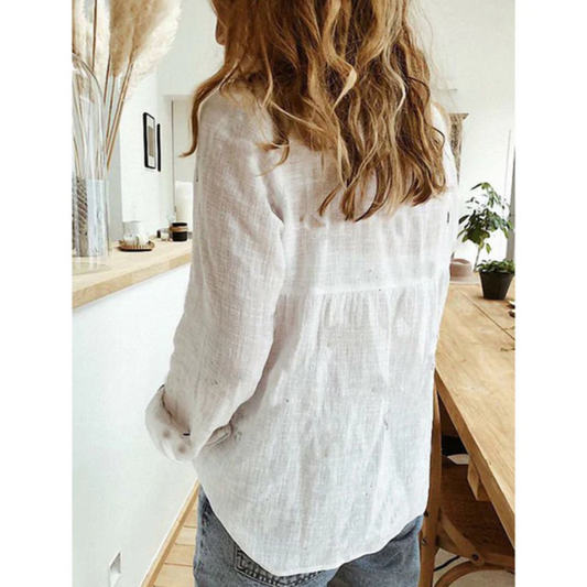 WW | Damen Leinenbluse mit Knöpfen