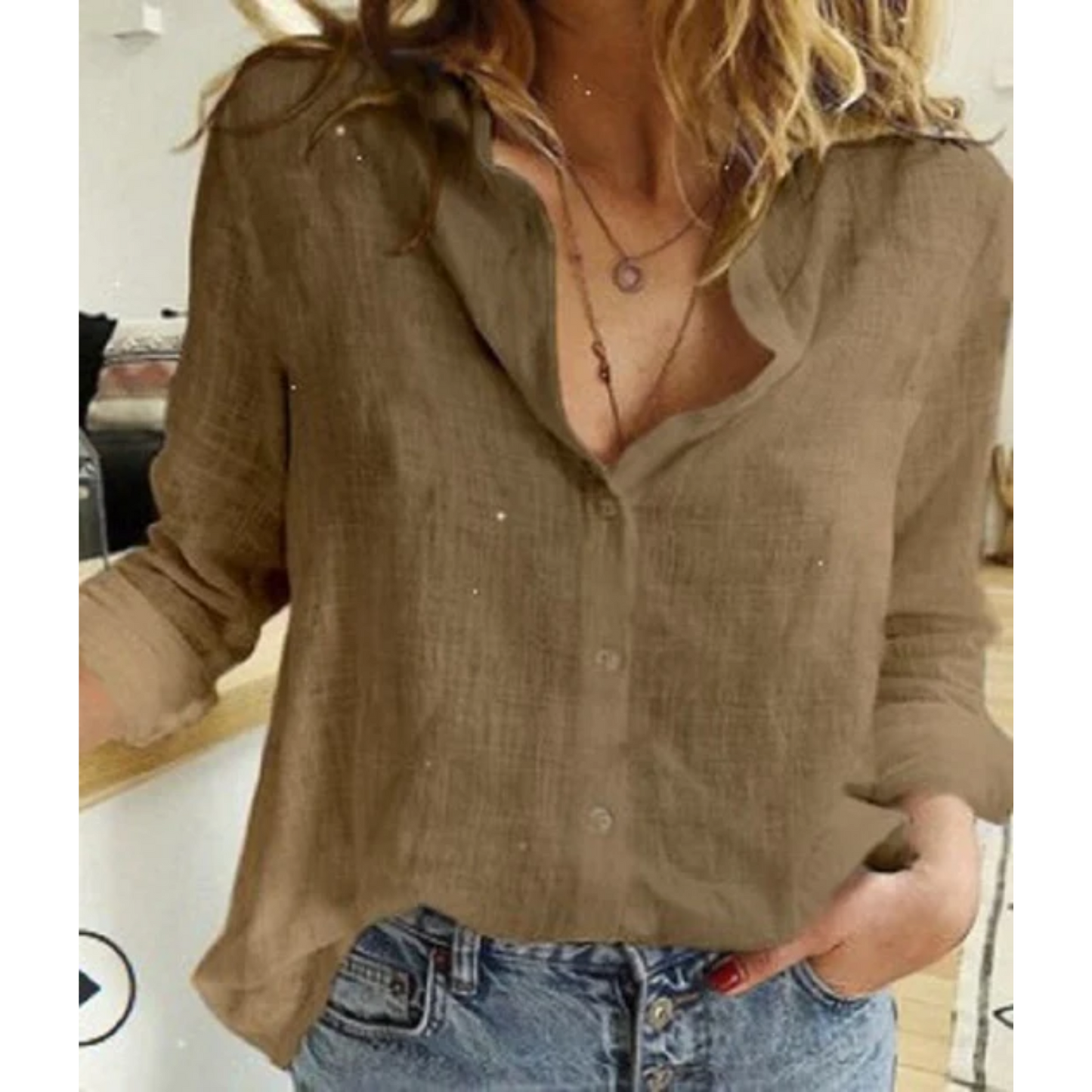 WW | Linen Comfortable Women's Blouse
