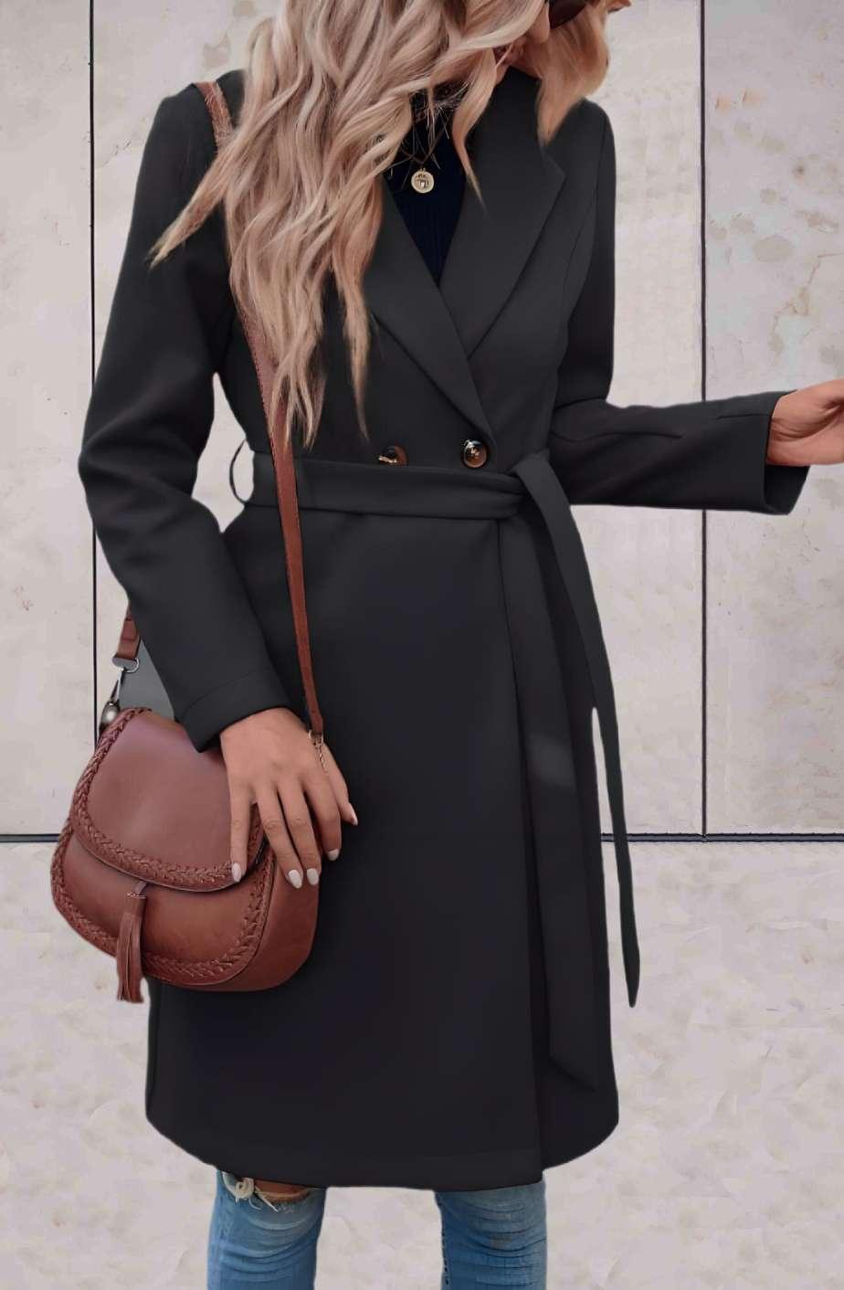 WW | Long elegant coat with button for women