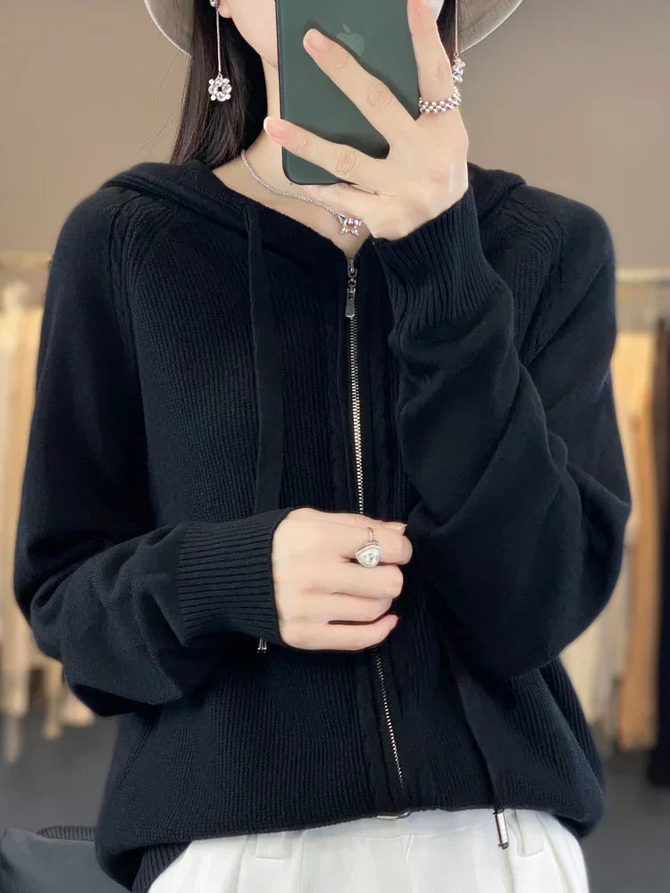 WW | Luxuriöser Kapuzen-Cardigan