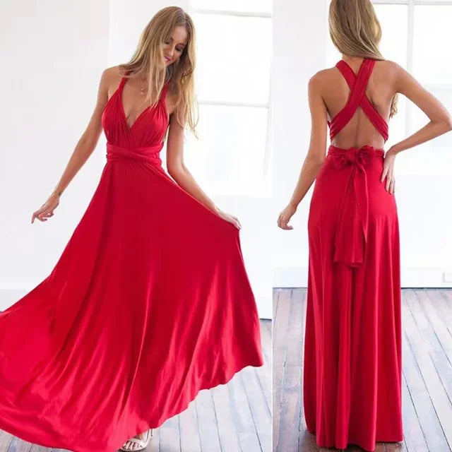 WW - Damen bodenlanger langer Rock & Brautjungfernkleid mit verschiedenen Tragevarianten