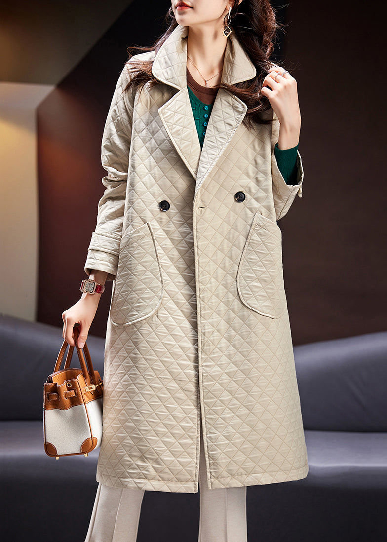 WW | Apricot Peter Pan Collar Pockets Cotton Coats Long Sleeves