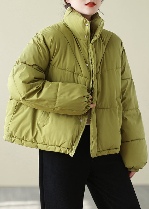 WW | Black Stand-Up Collar Pockets Fine Cotton Padded Warm Winter Jackets