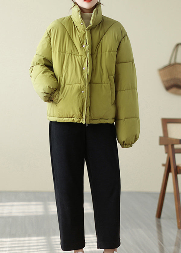WW | Black Stand-Up Collar Pockets Fine Cotton Padded Warm Winter Jackets