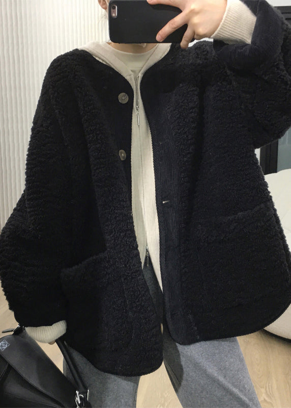 WW | Coffee Button Pocket Teddy Faux Fur Coats