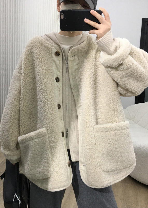 WW | Coffee Button Pocket Teddy Faux Fur Coats