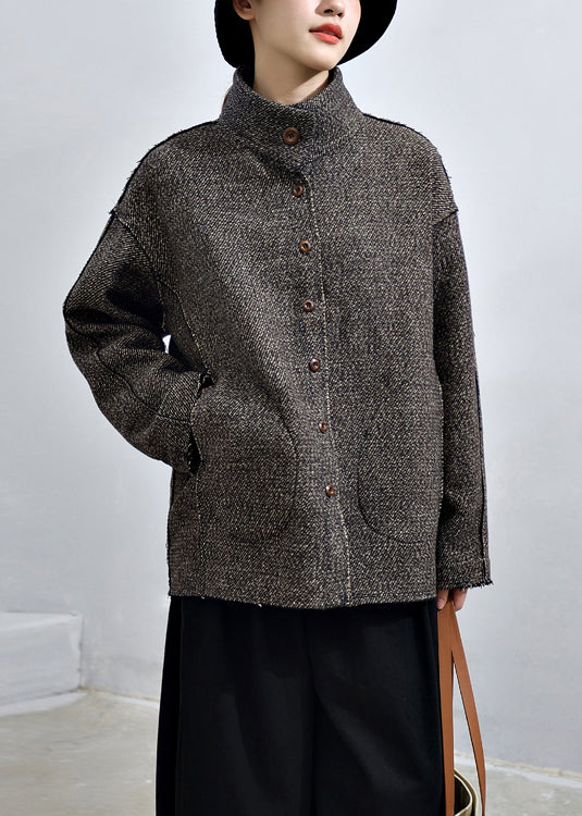 WW | Dark Grey Coat with Buttons and Pocket Details