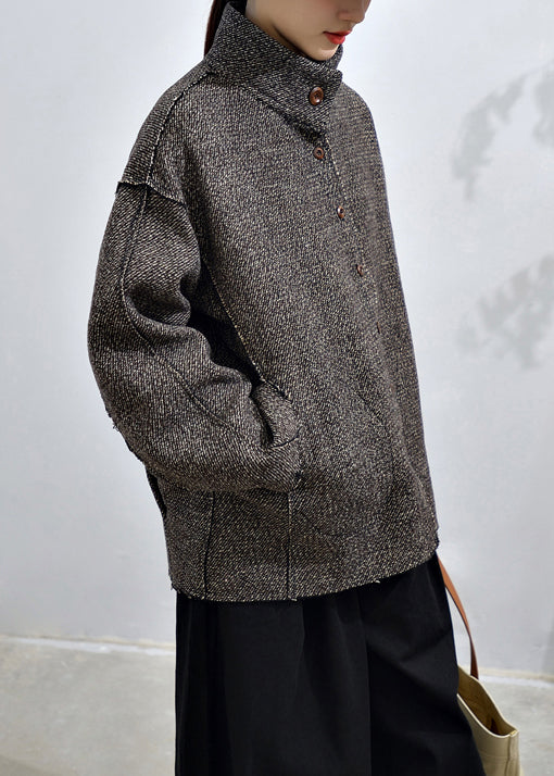 WW | Dark Grey Coat with Buttons and Pocket Details