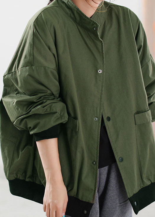 WW | Green Button Warm Fleece Coats Winter