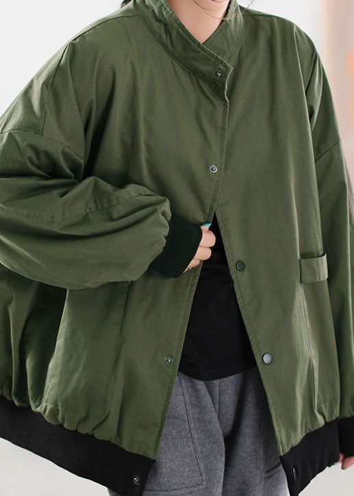 WW | Green Button Warm Fleece Coats Winter