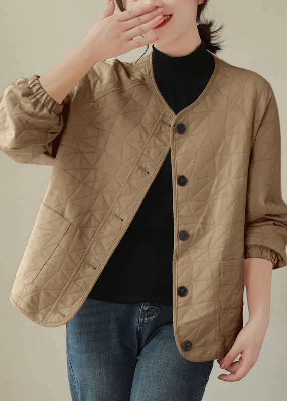 WW | Khaki Knopf Taschen Dicke Mäntel Lange Ärmel