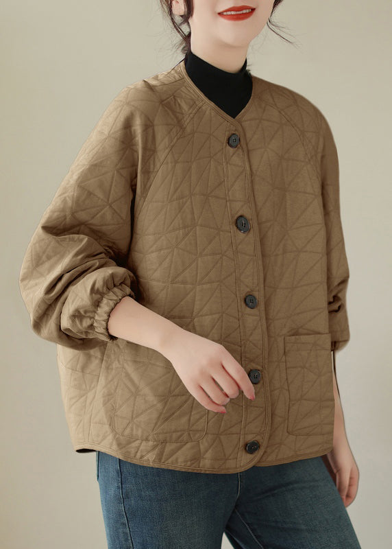 WW | Khaki Knopf Taschen Dicke Mäntel Lange Ärmel