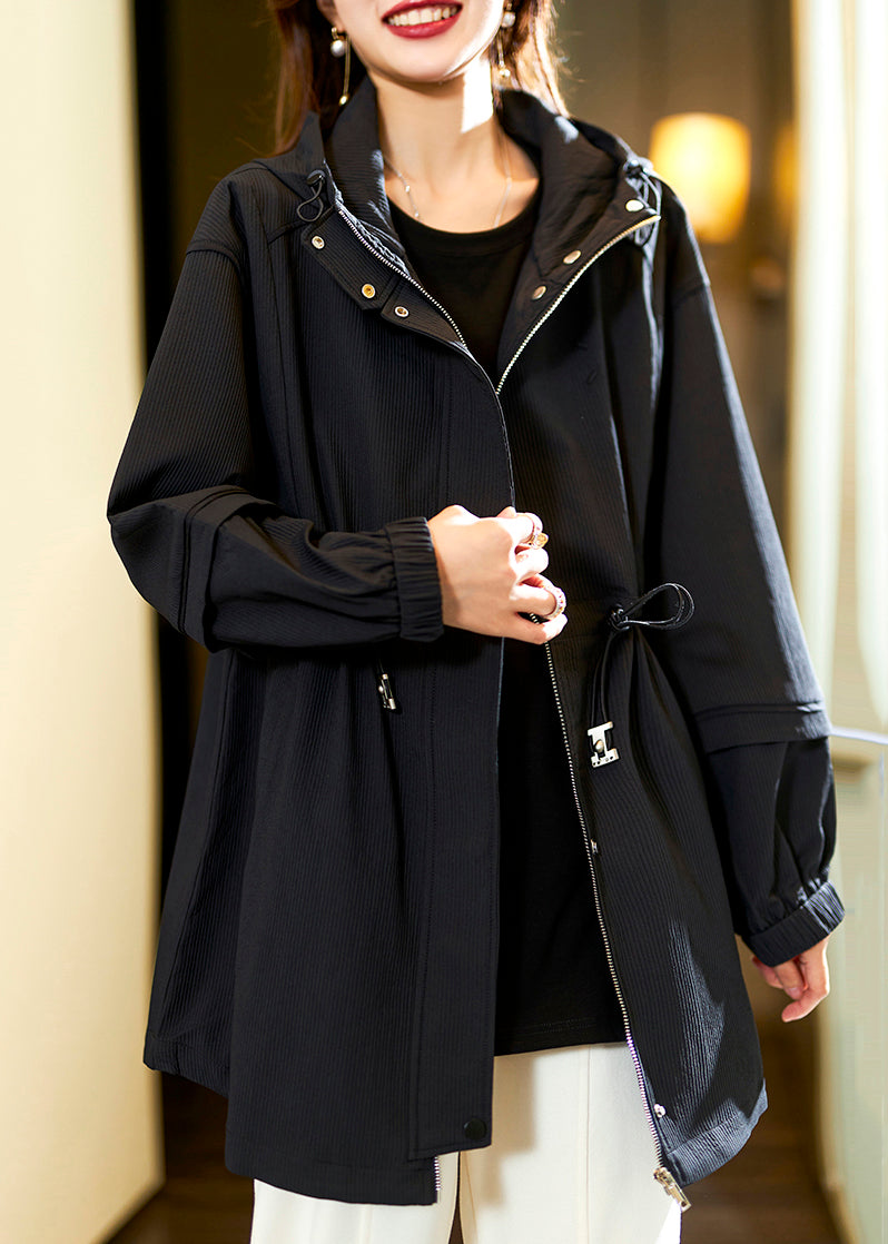WW | Khaki Cotton Zip-Up Hoodie with Drawstring