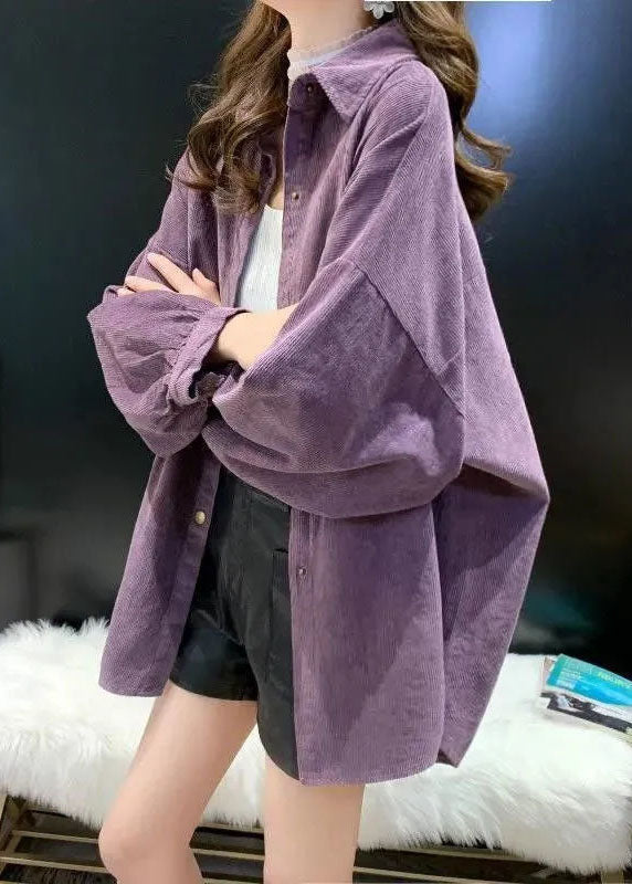 WW | Lilac Peter Pan Collar Pocket Corduroy Jackets