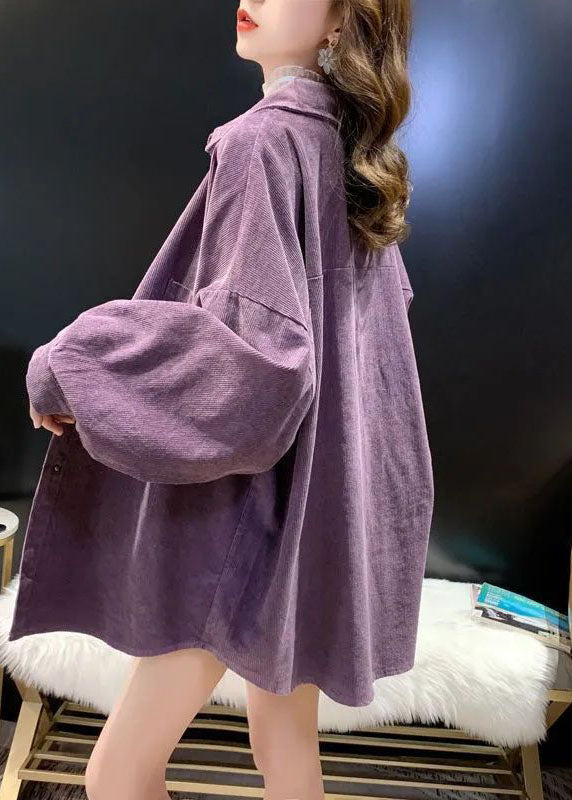WW | Lilac Peter Pan Collar Pocket Corduroy Jackets