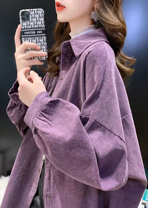 WW | Lilac Peter Pan Collar Pocket Corduroy Jackets