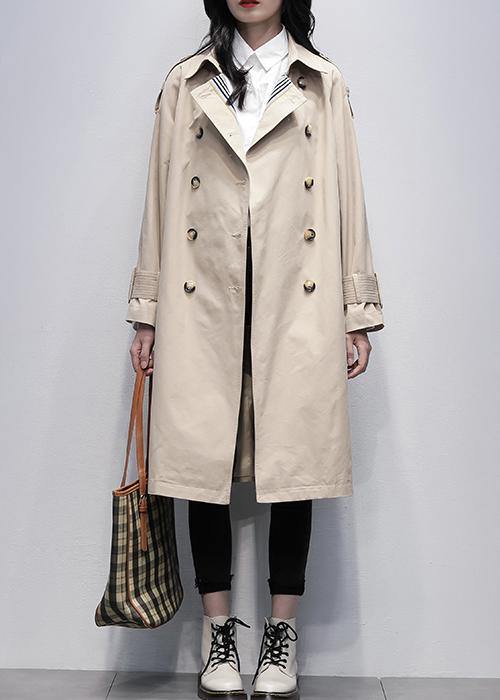 WW | Khaki Plus Size Trench Coat Work Notched Tie Waist Women's Coats