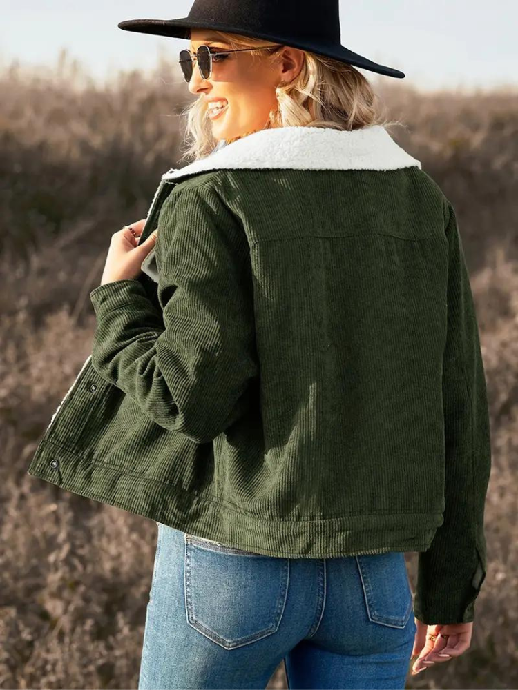 WW | Fleecegefütterte Winterjacke aus Cord für Frauen