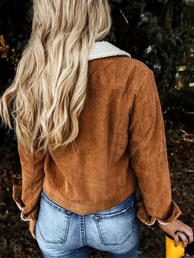 WW | Fleecegefütterte Winterjacke aus Cord für Frauen