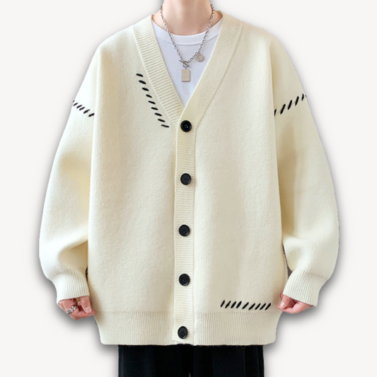 WW | Herren-Strickjacke - zum Knöpfen, weiche Wollmischung, lässige Winterkleidung