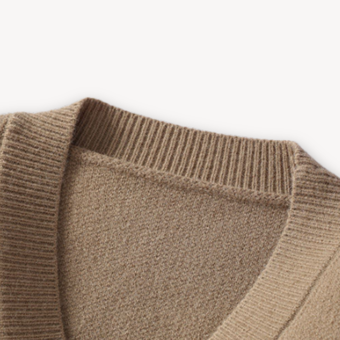 WW | Herren-Strickjacke - zum Knöpfen, weiche Wollmischung, lässige Winterkleidung