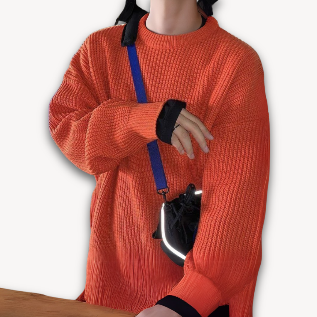 WW | Men's Knitted Jumper - Casual Oversized Pullover for Adults - Soft Acrylic Winter Wear