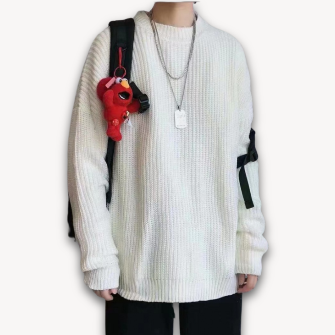 WW | Men's Knitted Jumper - Casual Oversized Pullover for Adults - Soft Acrylic Winter Wear