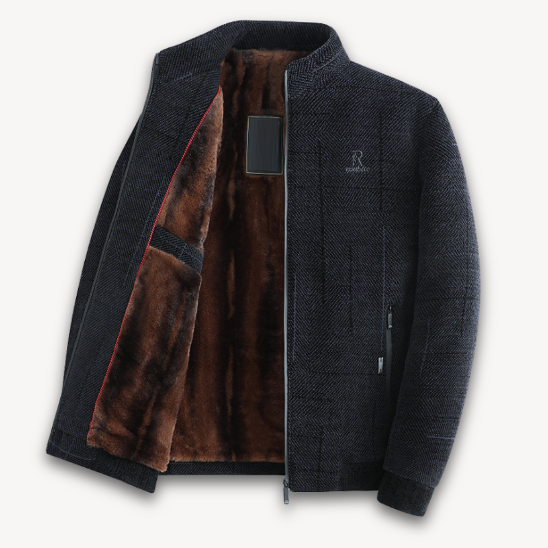 WW | Herren-Winterjacke aus Wollmischung - Pelzgefütterte, warme Oberbekleidung