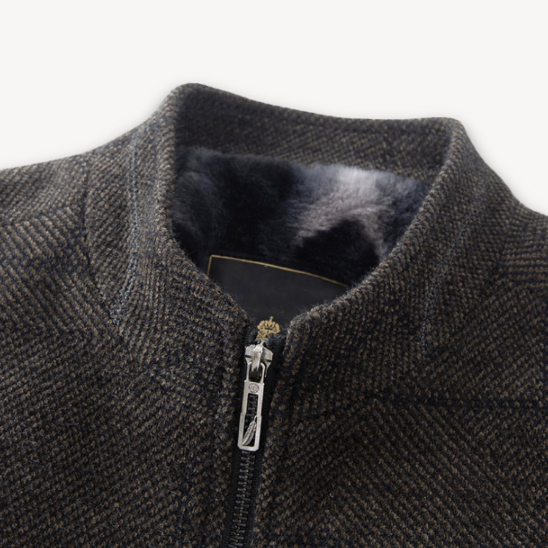 WW | Herren-Winterjacke aus Wollmischung - Pelzgefütterte, warme Oberbekleidung