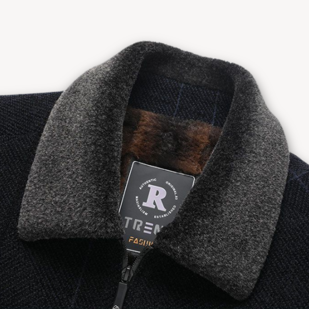 WW | Herren-Winterjacke aus Wollmischung - Pelzgefütterte, warme Oberbekleidung