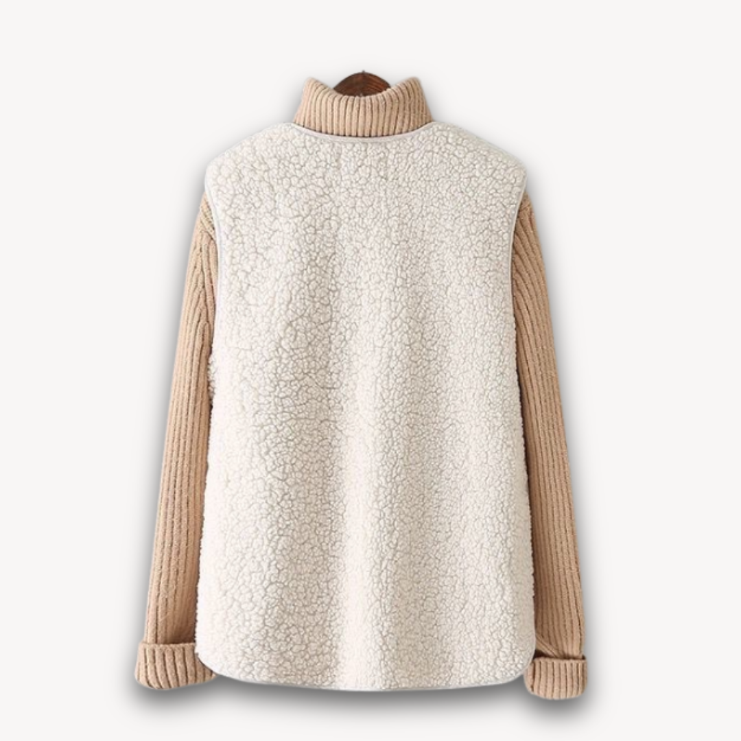 WW | Women's Sherpa Fleece Vest - Soft Sleeveless Plush Jacket with Pockets - Casual Winter Apparel