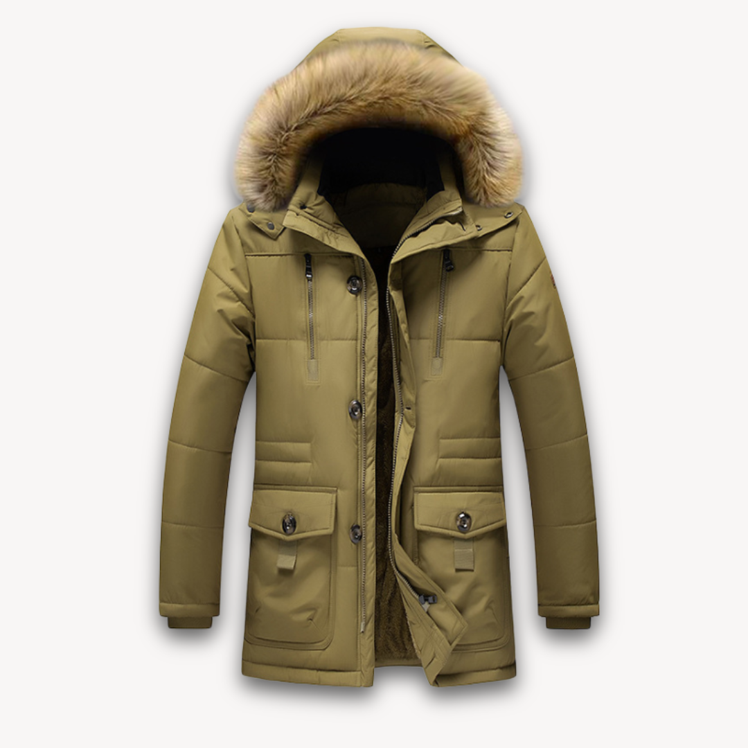 WW | Wasserdichte Winterjacke für Herren - Kapuze aus Kunstpelz
