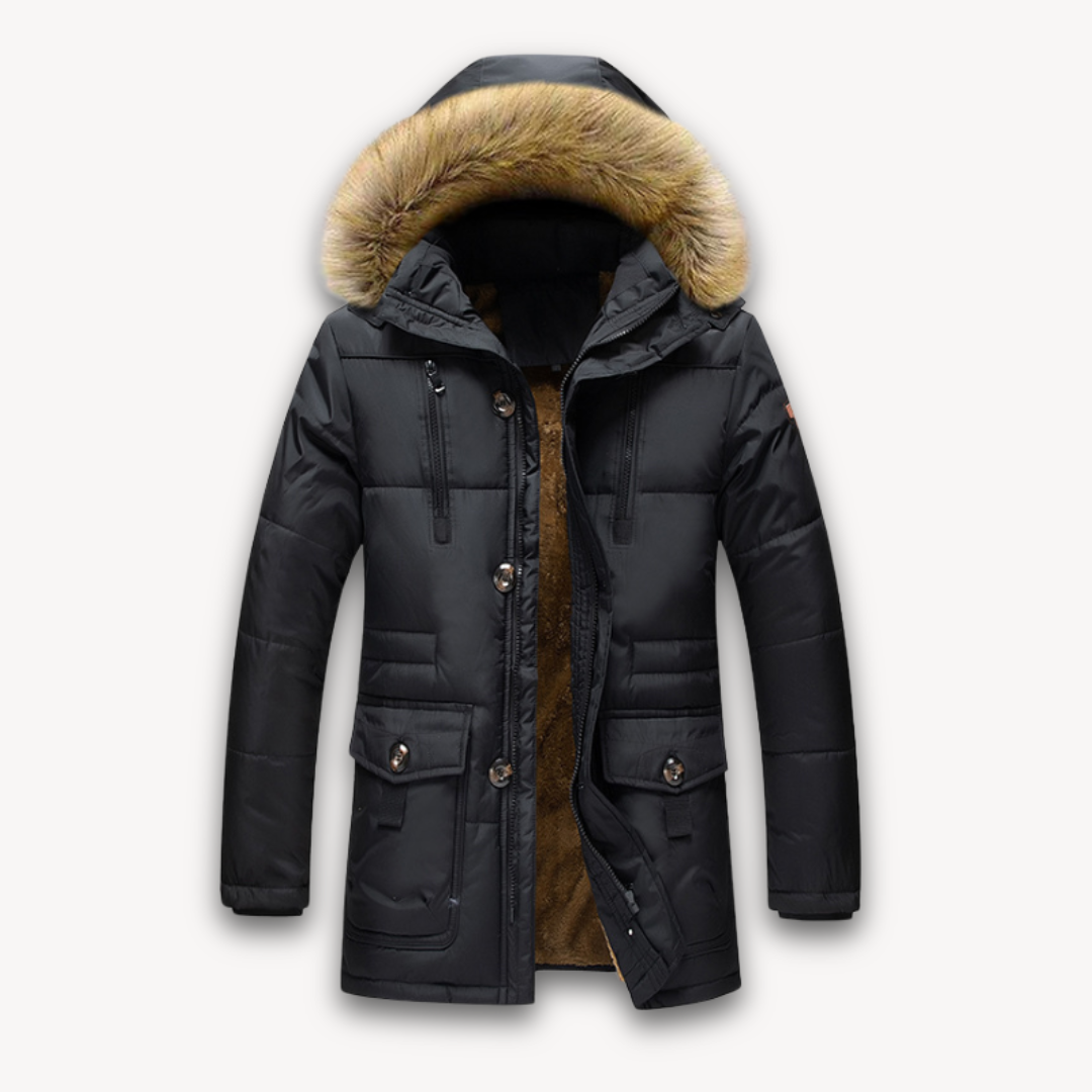 WW | Wasserdichte Winterjacke für Herren - Kapuze aus Kunstpelz