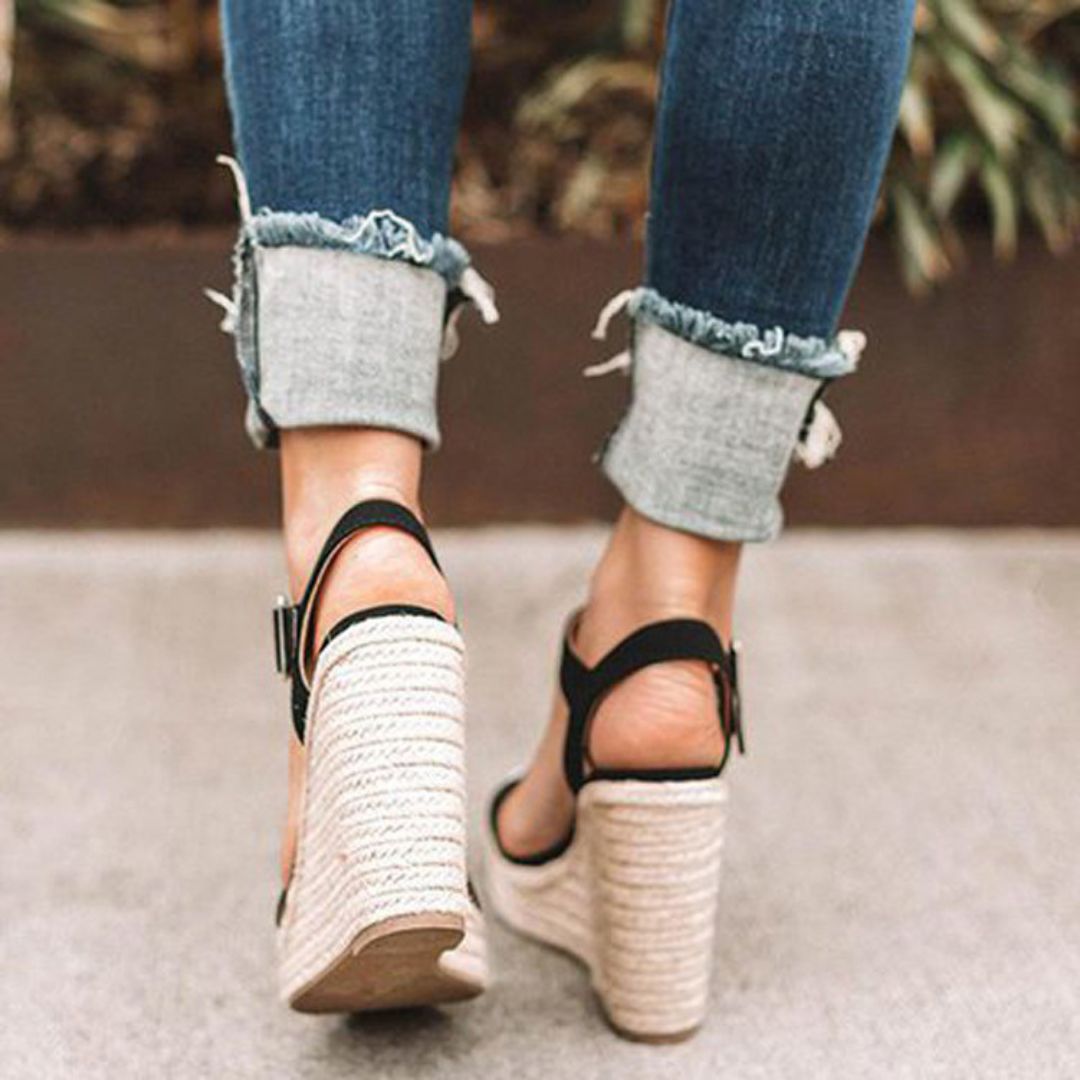 WW | Wedge Sandals Elegant Women's Shoes with Belt