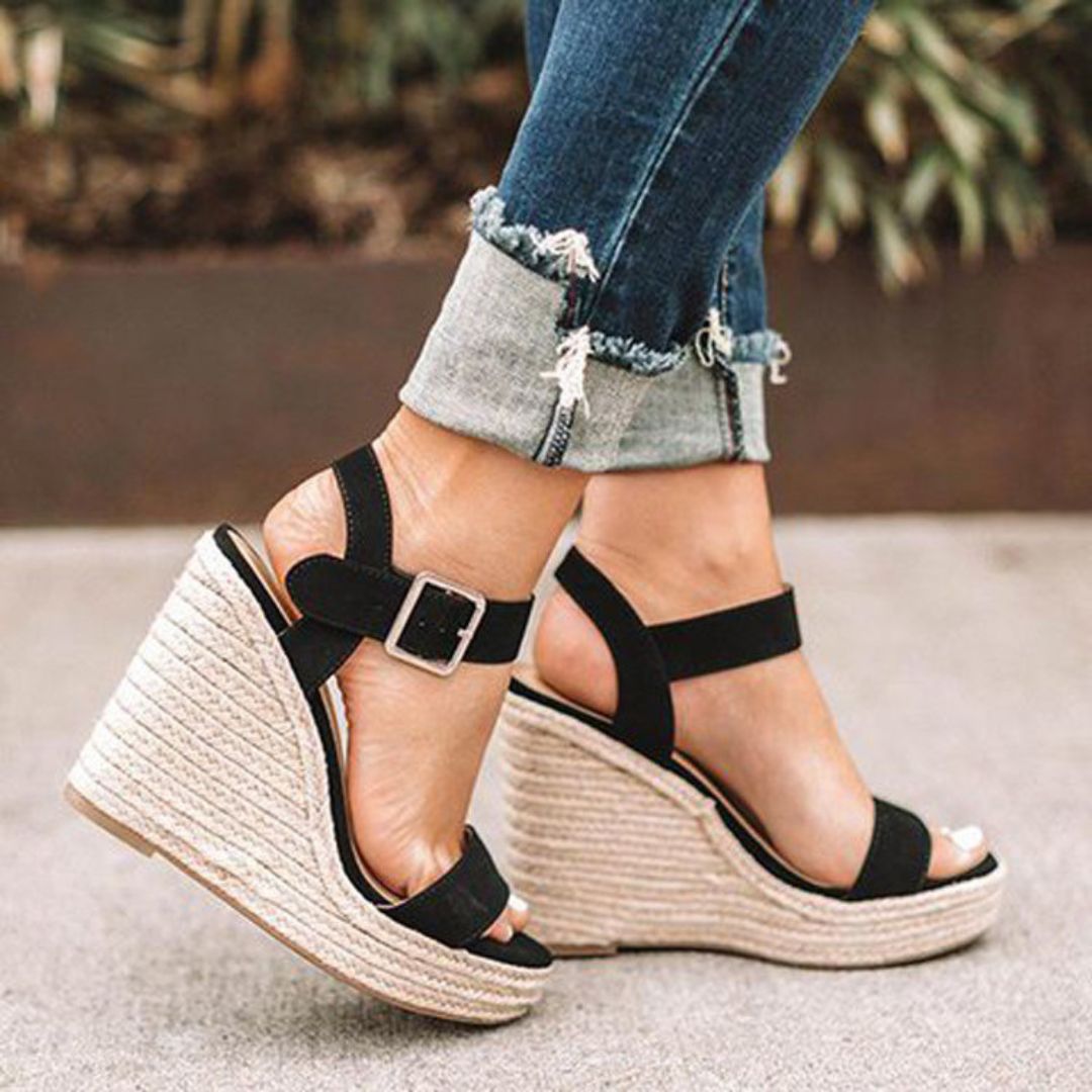WW | Wedge Sandals Elegant Women's Shoes with Belt