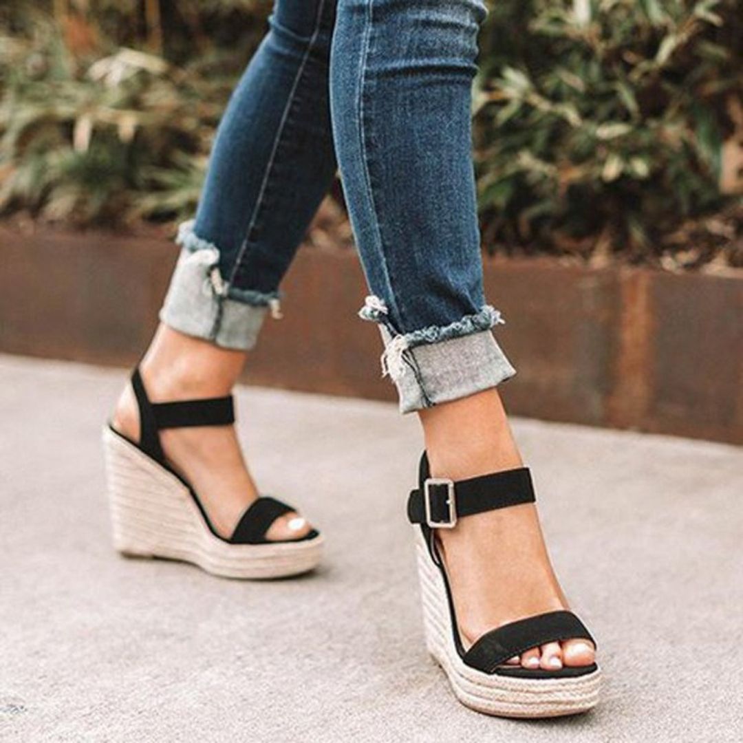 WW | Wedge Sandals Elegant Women's Shoes with Belt