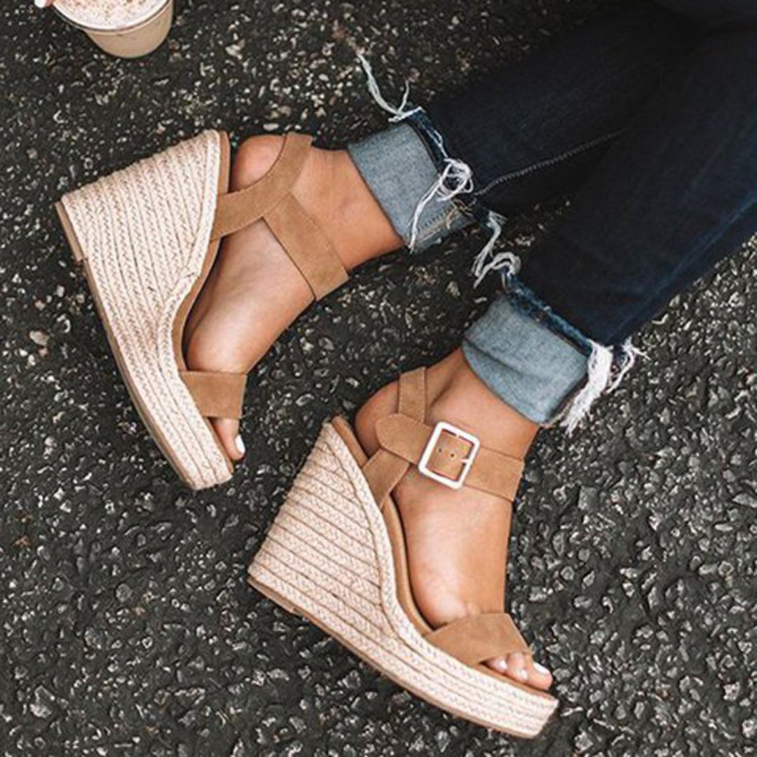WW | Wedge Sandals Elegant Women's Shoes with Belt
