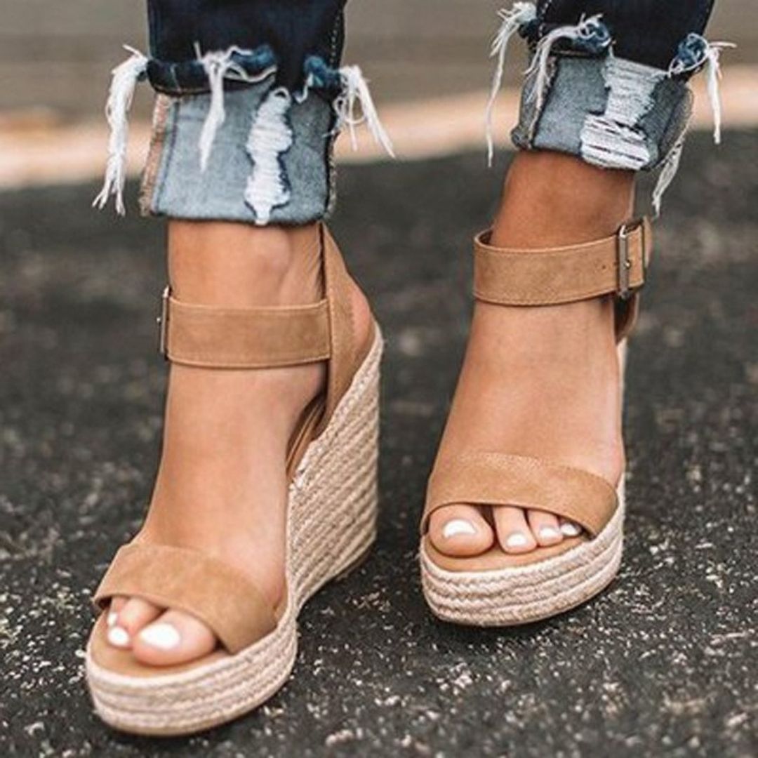 WW | Wedge Sandals Elegant Women's Shoes with Belt