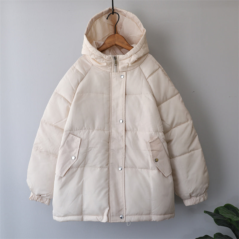 WW | Women's Loose Fit Hooded Padded Winter Jacket with Pockets