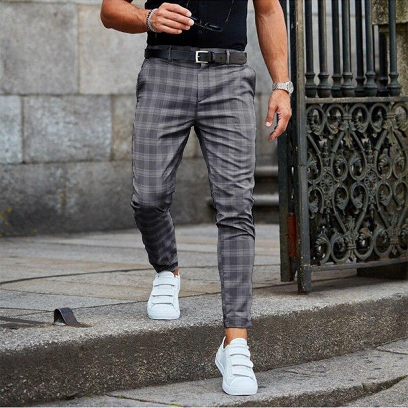 WW | Chinos Slim Fit Tapered Legs Breathable Fabric Check Pattern