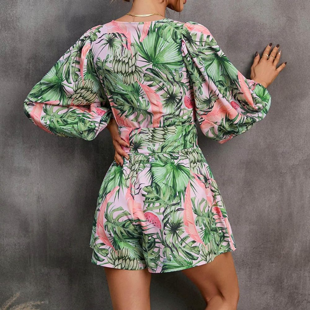 WW | Ranta Lightweight Stylish Comfortable Long-Sleeve Jumpsuit with Summer Print