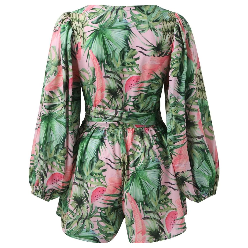 WW | Ranta Lightweight Stylish Comfortable Long-Sleeve Jumpsuit with Summer Print
