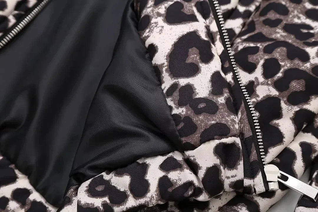 WW | Bomberjacke Übergröße Reißverschluss Leopardjacke Damenjacke