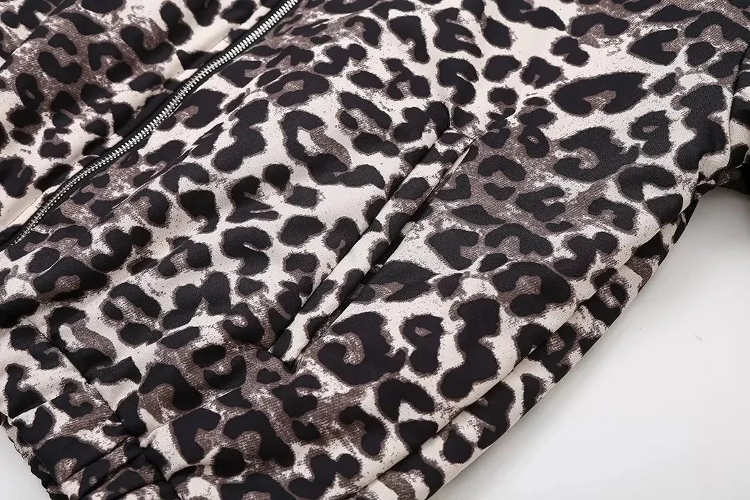 WW | Bomberjacke Übergröße Reißverschluss Leopardjacke Damenjacke