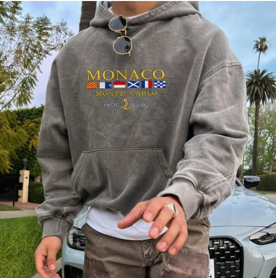 WW | Herren Hoodie aus Baumwollmischung mit luxuriösem Monaco-Design für lässige und schicke Anlässe