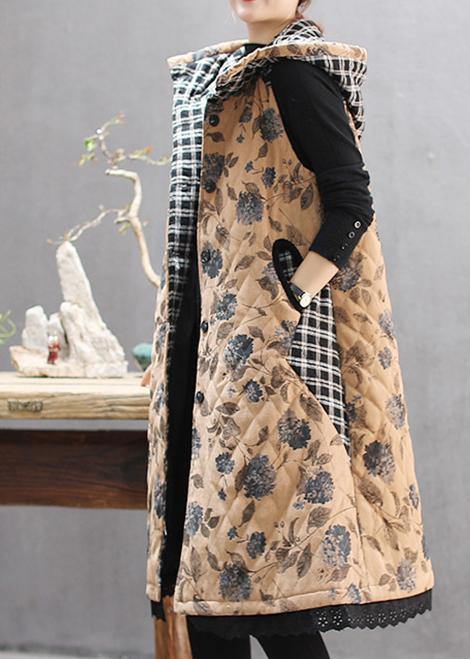 WW | Loose-fitting Coats Yellow Print Hoodless Coat