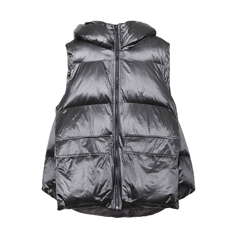 WW | lässige Jacken & Mäntel ärmellose Wintermäntel Silber dicke Winter Frauen Parka