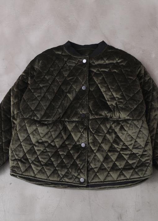 WW | Plus-Size-Bekleidung Winterjacke mit zwei Taschen Winteroberbekleidung grün dicke Damenmäntel