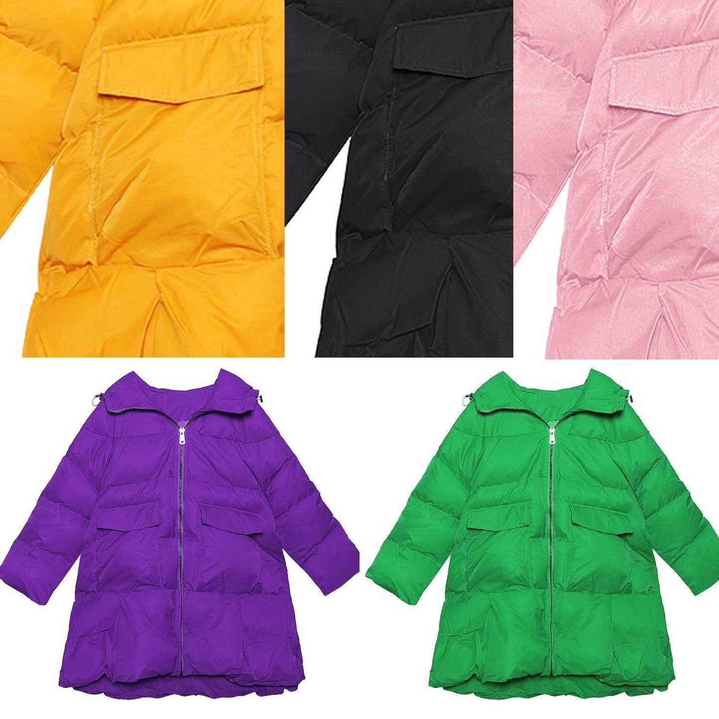 WW | Plus-Size Schneejacken mit Kapuze grüne Winter Damen Parka